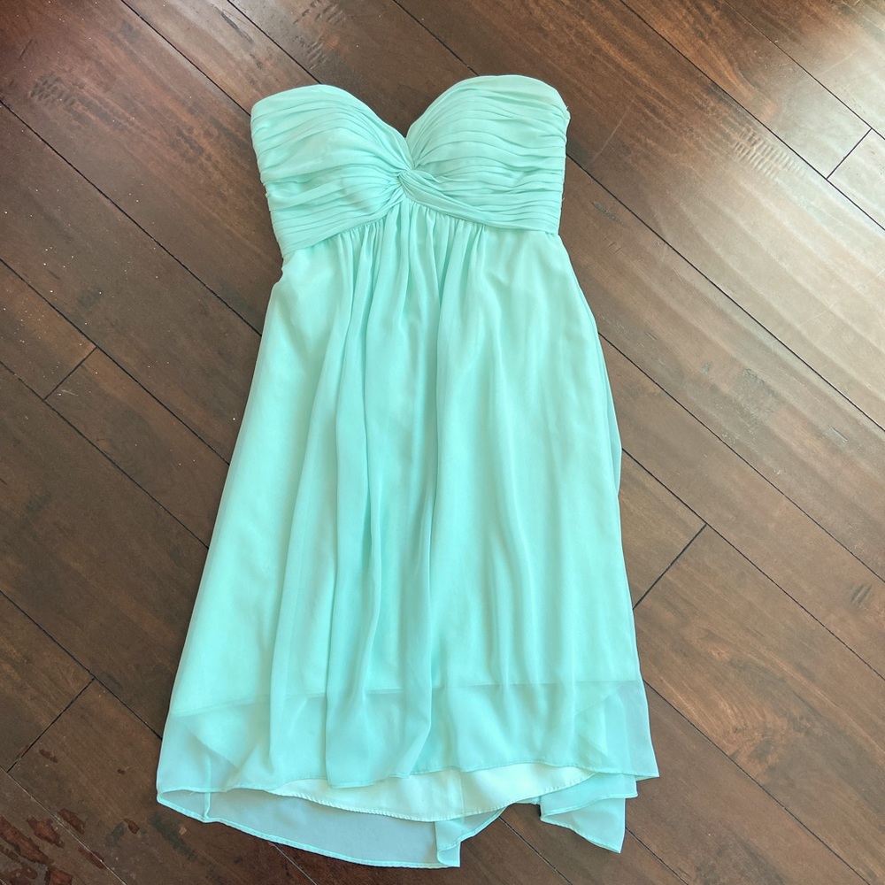 Bill Levkoff Bridesmaid Strapless Dress Short Mint